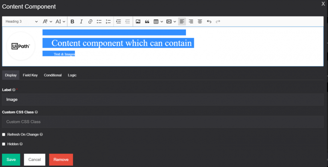 Creating a form using UiPath Forms Aggranda